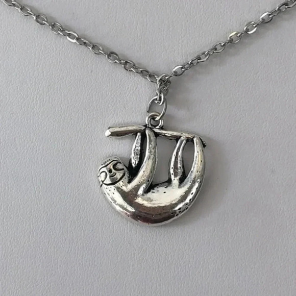 Cute Sloth Handmade Stainless Steel Necklace NWT - Picture 2 of 4